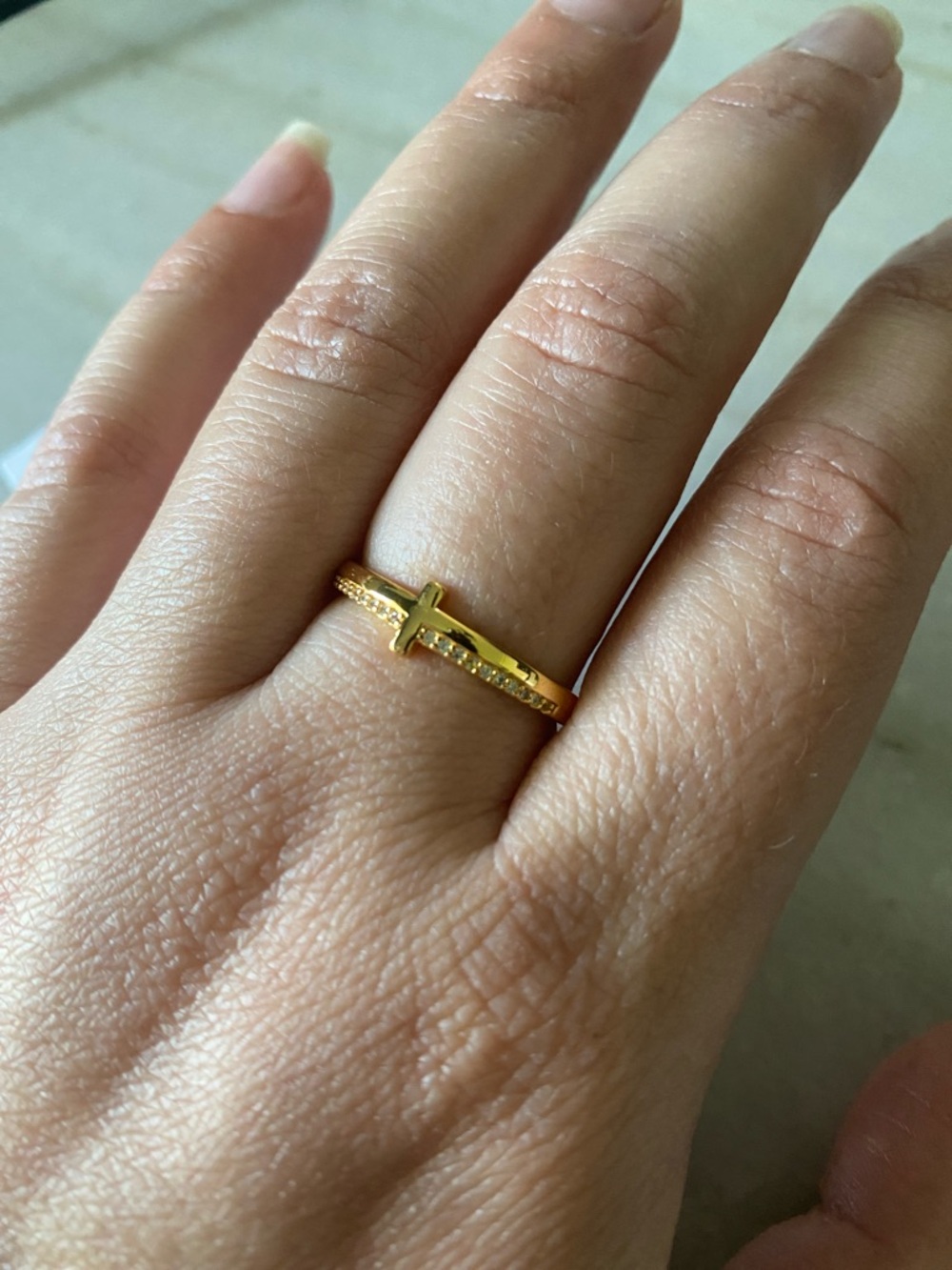 Gold Cross Ring - Women Jewelry